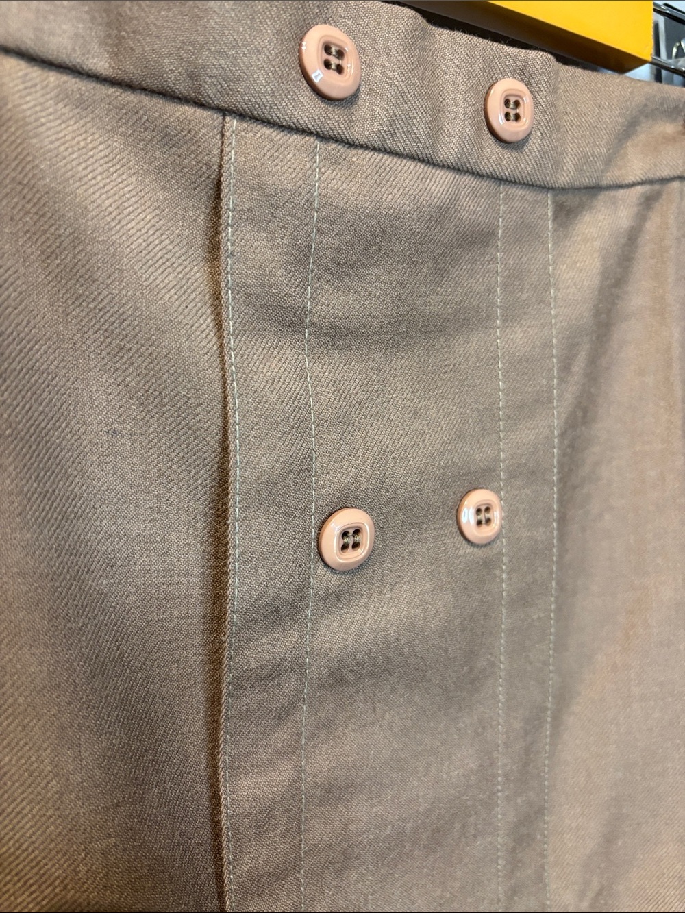 Vintage 100% Virgin Wool Brown Pleated Skirt - Picture 4 of 8